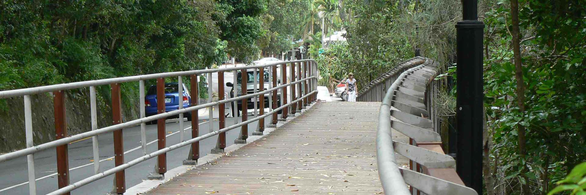 Stainless Steel & Timber Pedestrian Walkway - Noosa Boardwalk Stage 1, Park Rd, Noosa.